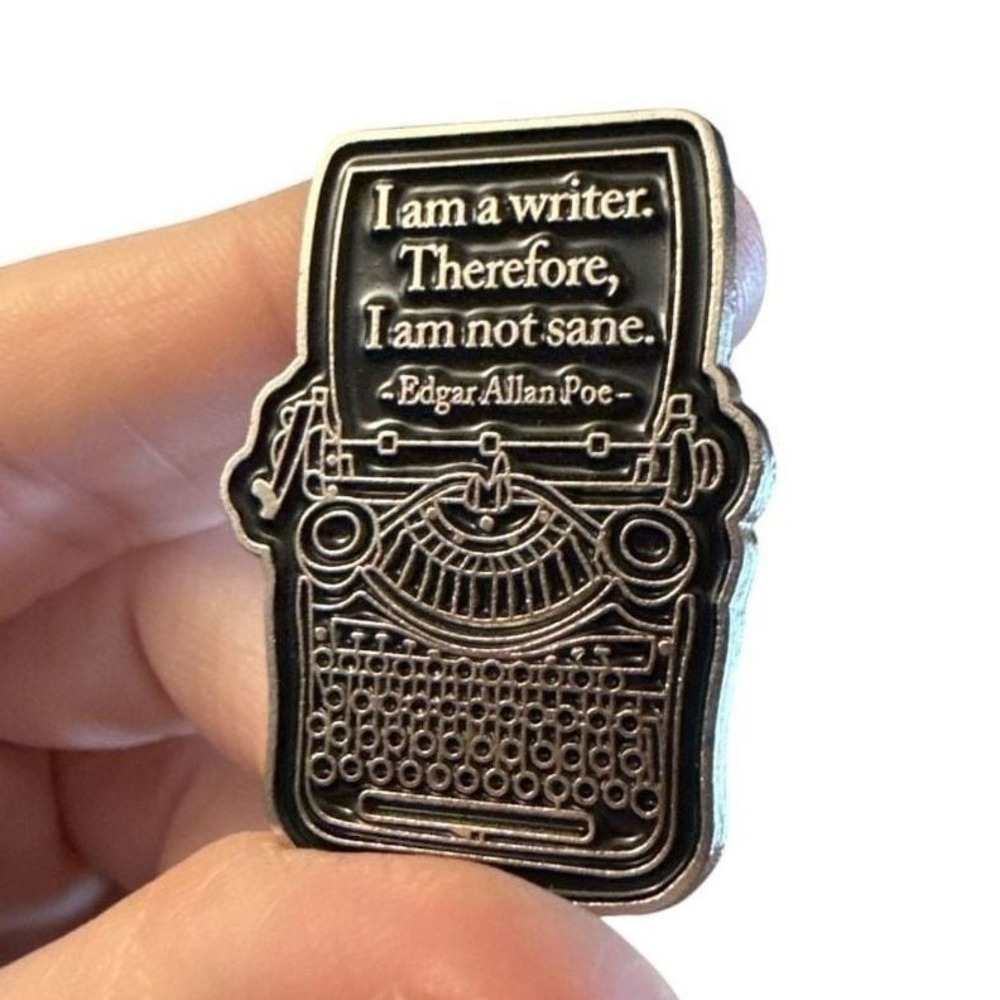 Edgar Allan Poe Writer Typewriter Enamel Pin Badge